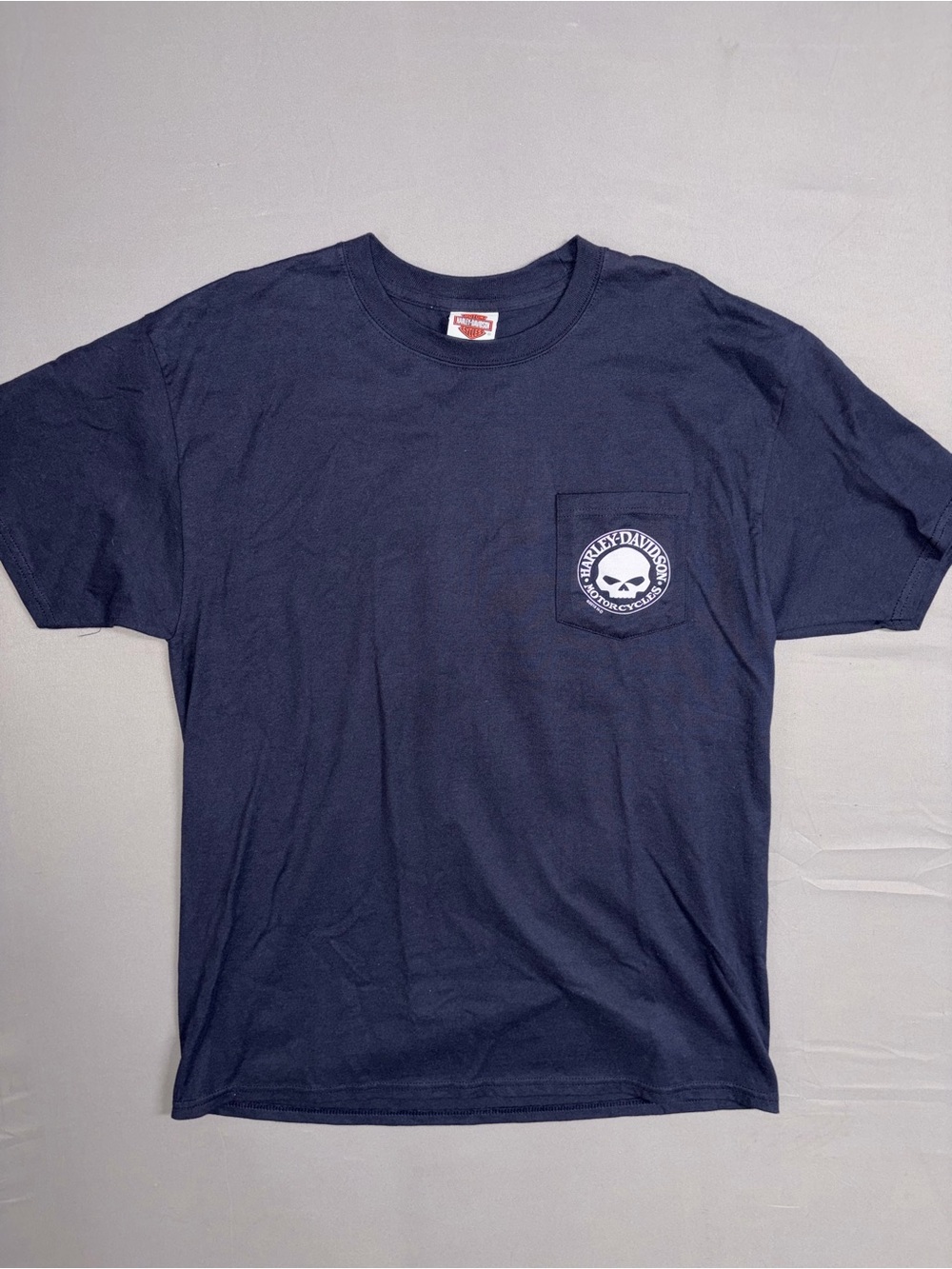 Harley-Davidson Black Short Sleeve Pocket Tee with Skull Logo
